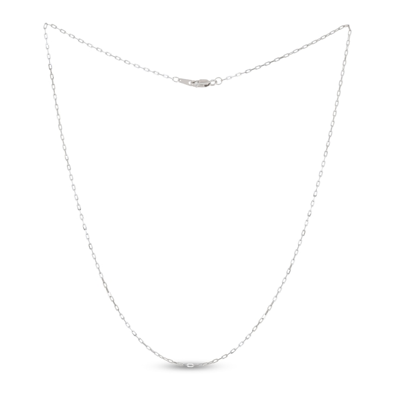 Main Image 1 of Solid Paperclip Necklace 14K White Gold 18&quot; 1.3mm