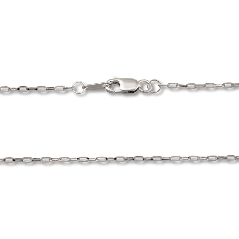 Main Image 3 of Solid Paperclip Necklace 14K White Gold 18&quot; 1.3mm