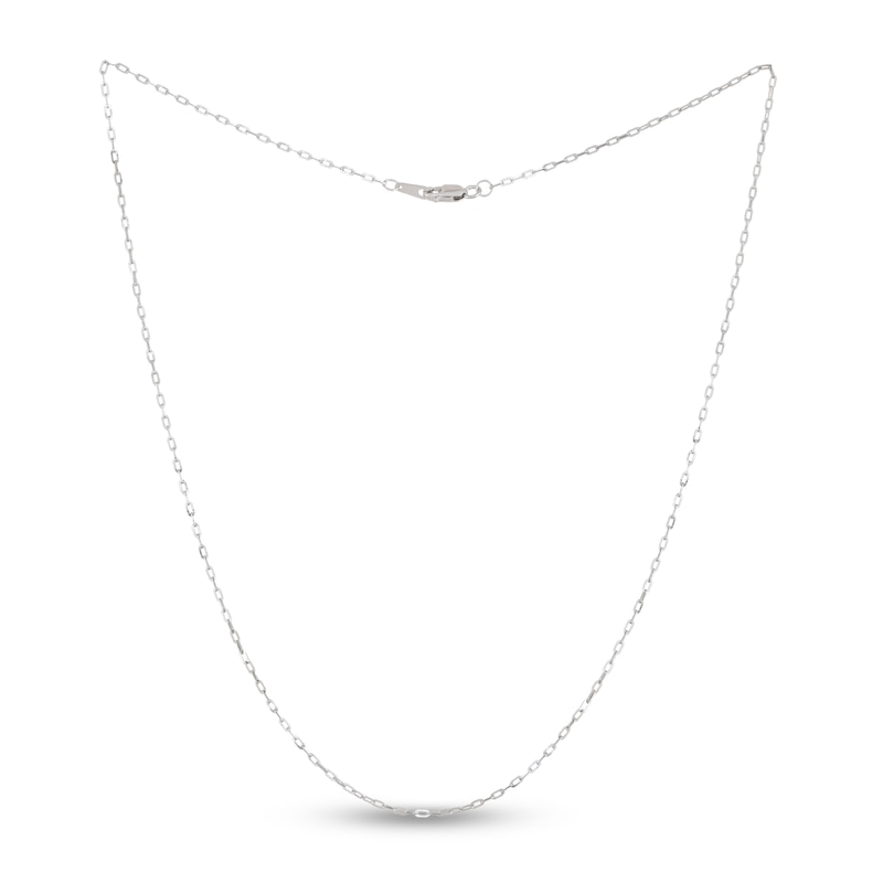 Main Image 1 of Solid Paperclip Necklace 14K White Gold 20&quot; 1.3mm