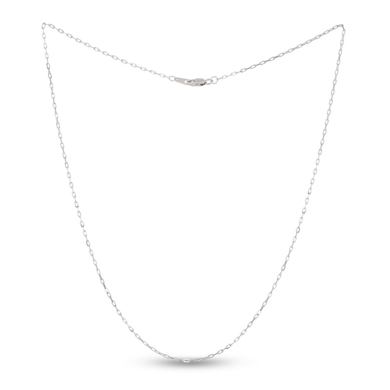 Main Image 1 of Solid Paperclip Necklace 14K White Gold 24&quot; 1.3mm