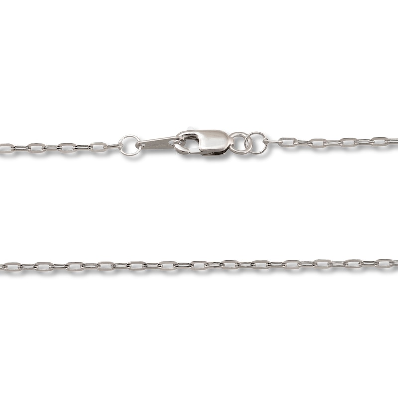 Main Image 3 of Solid Paperclip Necklace 14K White Gold 24&quot; 1.3mm