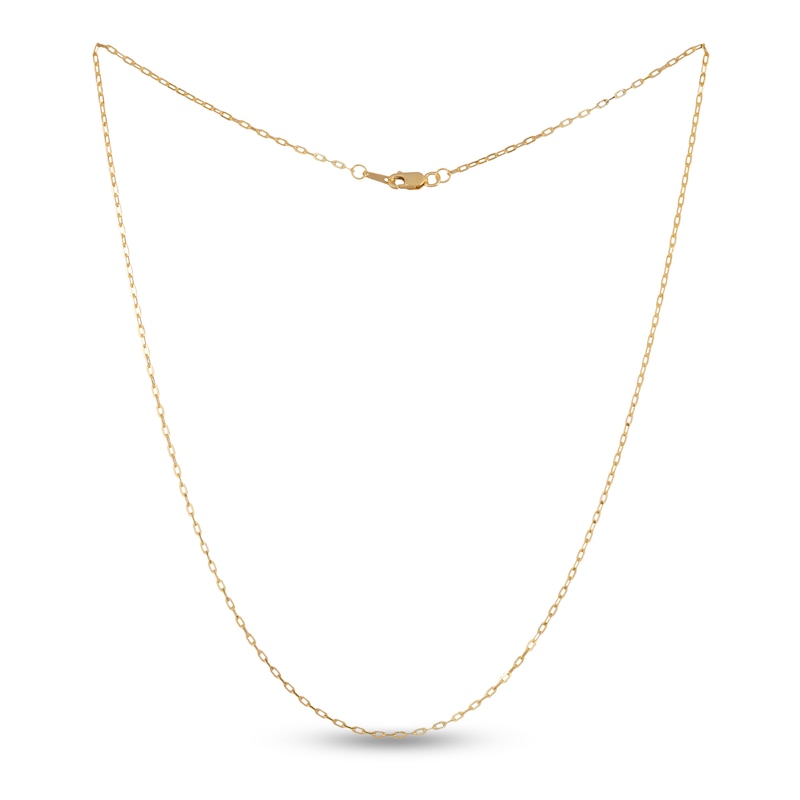 Main Image 1 of Solid Paperclip Necklace 14K Yellow Gold 18&quot; 1.3mm