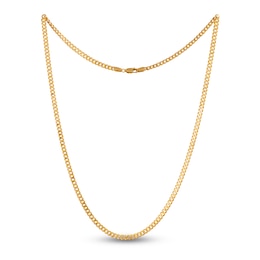 Solid Curb Necklace 14K Yellow Gold 20&quot; 3.9mm