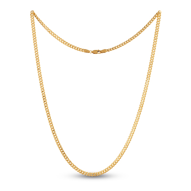 Solid Curb Necklace 14K Yellow Gold 20" 3.9mm