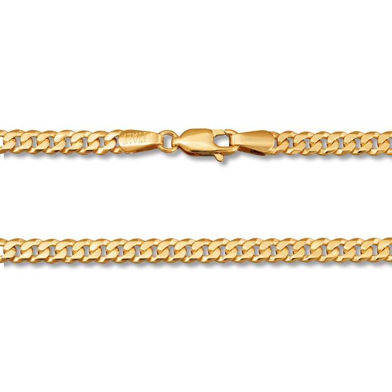 Solid Curb Necklace 14K Yellow Gold 20" 3.9mm