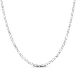 Solid Flat Anchor Chain Necklace Sterling Silver 18&quot; 3.15mm