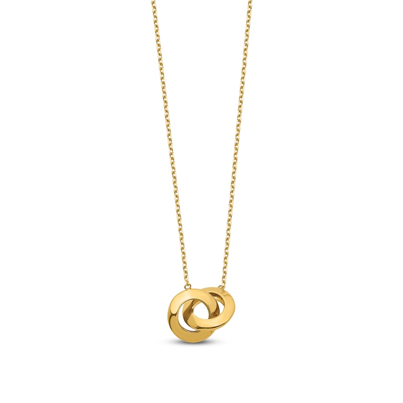 Main Image 1 of Circle Necklace 14K Yellow Gold 17&quot;