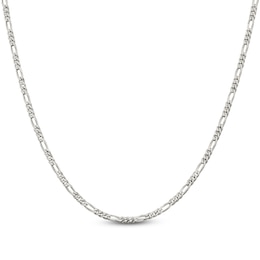 Solid Figaro Chain Necklace Sterling Silver 18&quot; 2.85mm