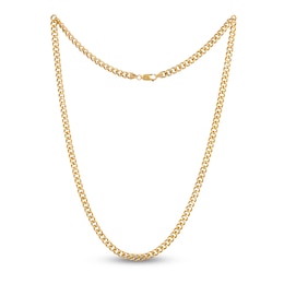 Hollow Curb Necklace 14K Yellow Gold 24&quot; 5.1mm