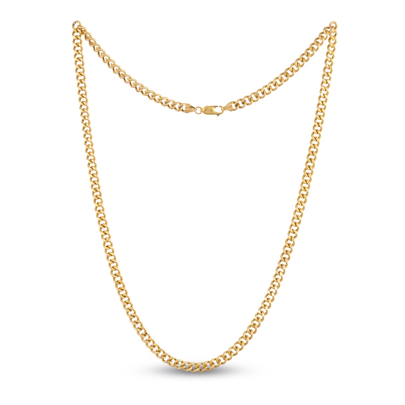 Hollow Curb Necklace 14K Yellow Gold 24" 5.1mm