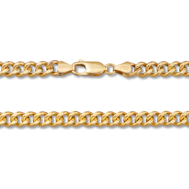 Hollow Curb Necklace 14K Yellow Gold 24" 5.1mm