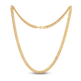 Curb Necklace 14K Yellow Gold 24&quot; 7MM