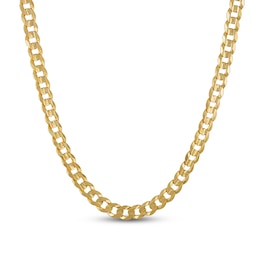 Solid Flatwire Curb Link Necklace 10K Yellow Gold 24&quot; 8.7mm