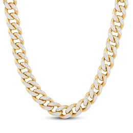 Curb Chain Necklace 10K Yellow Gold 22&quot; 11.3mm