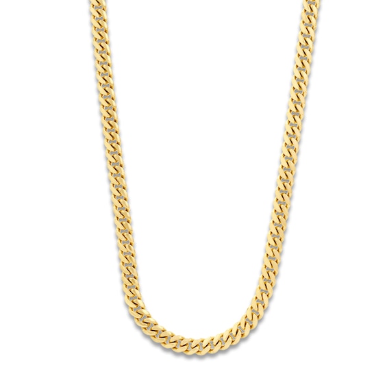 Solid Curb Chain Necklace 14K Yellow Gold 24