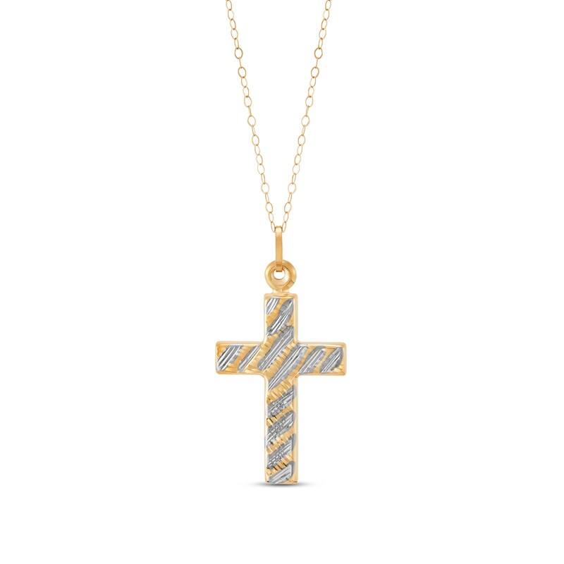 Main Image 1 of Cross Necklace 10K Yellow Gold 18&quot;