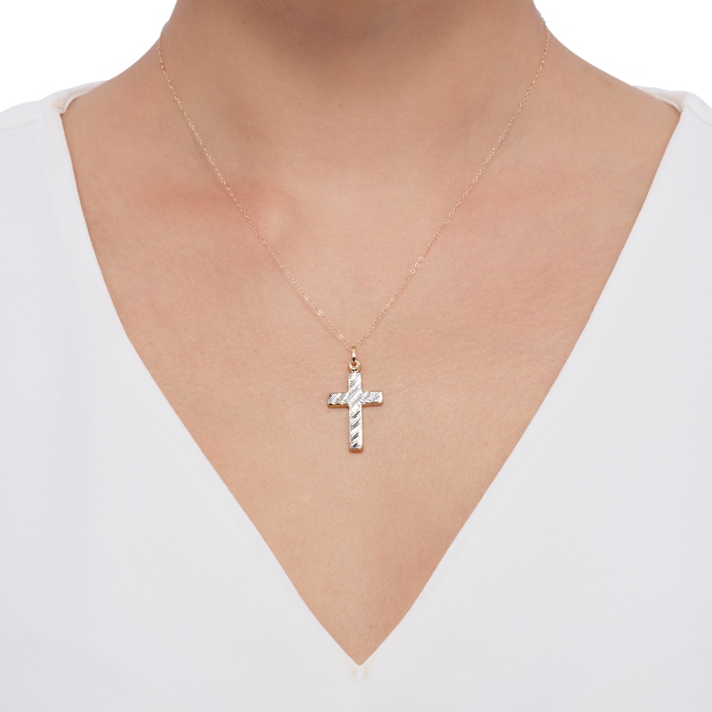 Main Image 2 of Cross Necklace 10K Yellow Gold 18&quot;