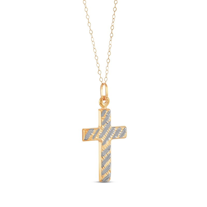 Main Image 3 of Cross Necklace 10K Yellow Gold 18&quot;