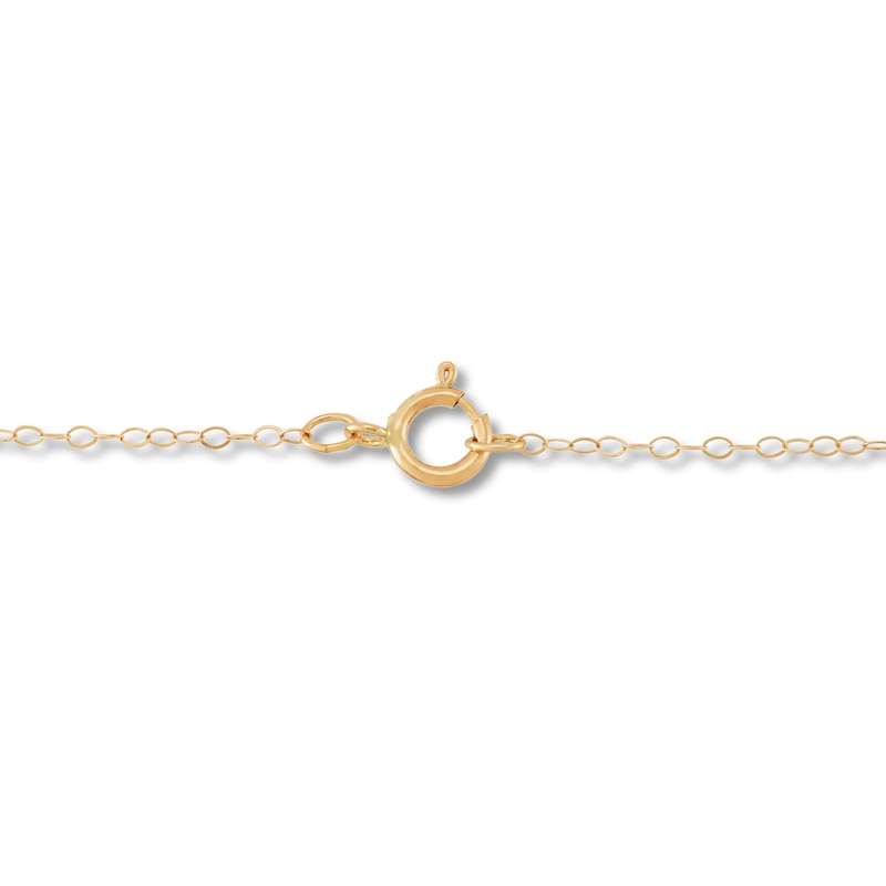 Puffy Heart Cable Chain Necklace 10K Yellow Gold 18"