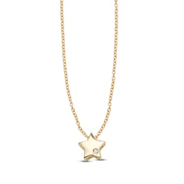 Star Necklace Diamond Accents 14K Yellow Gold 18&quot;