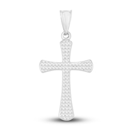 Cross Charm 14K White Gold