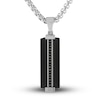 Thumbnail Image 0 of Black Diamond Necklace 1/10 ct tw Black Ion-Plated Stainless Steel 22"