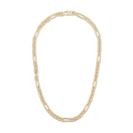 1933 by Esquire Men's Solid Figaro Chain Necklace 14K Yellow Gold-Plated Sterling Silver 22&quot; 8mm
