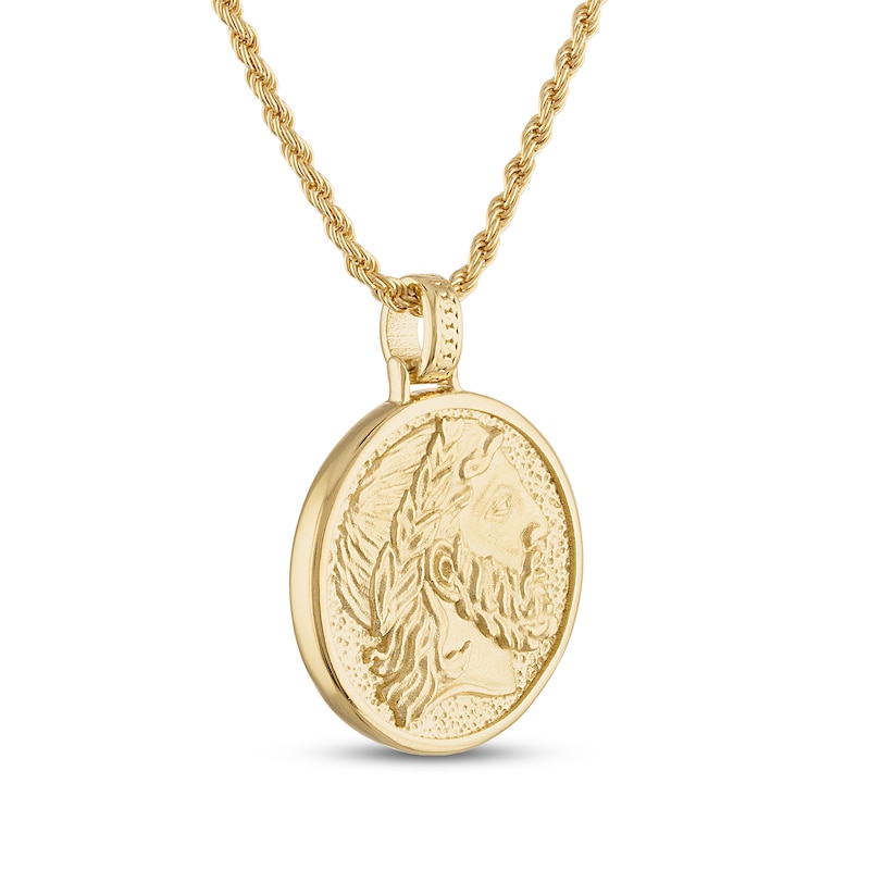 Main Image 2 of 1933 by Esquire Men's Zeus Amulet Necklace 14K Yellow Gold-Plated Sterling Silver 24&quot;