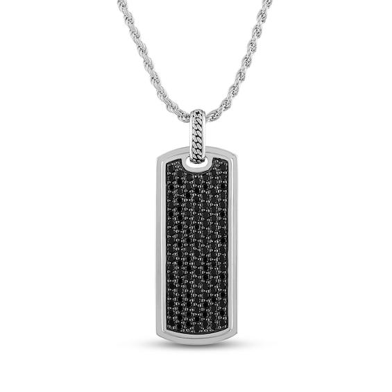 Men's 3-1/2 Ct. T.W. Black Diamond Necklace in Sterling Silver with Black Ruthenium - 20