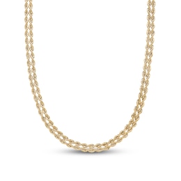 Double Row Hollow Rope Chain 10K Yellow Gold 18&quot;