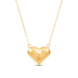 Heart Necklace 14K Yellow Gold 17&quot;