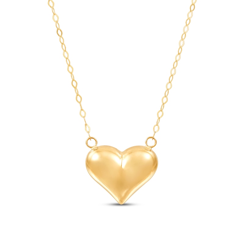 Heart Necklace 14K Yellow Gold 17"