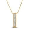 Thumbnail Image 1 of 1933 by Esquire  Diamond Pendant Necklace 1/8 ct tw Round 14K Yellow Gold-Plated Sterling Silver 22&quot;