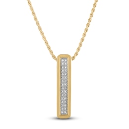 1933 by Esquire  Diamond Pendant Necklace 1/8 ct tw Round 14K Yellow Gold-Plated Sterling Silver 22&quot;