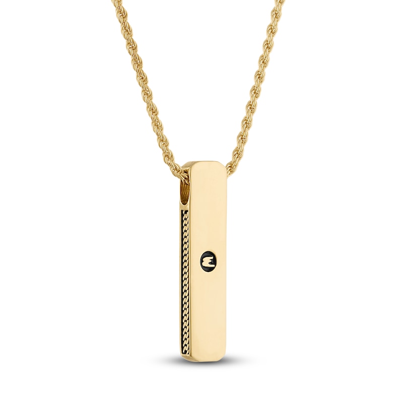 1 Ct. T.W. Diamond Square Curb Link Chain Necklace in Sterling Silver with 14K Gold Plate - 22