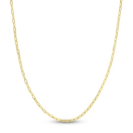 Solid Paperclip Chain Necklace 14K Yellow Gold 18&quot; 2.5mm