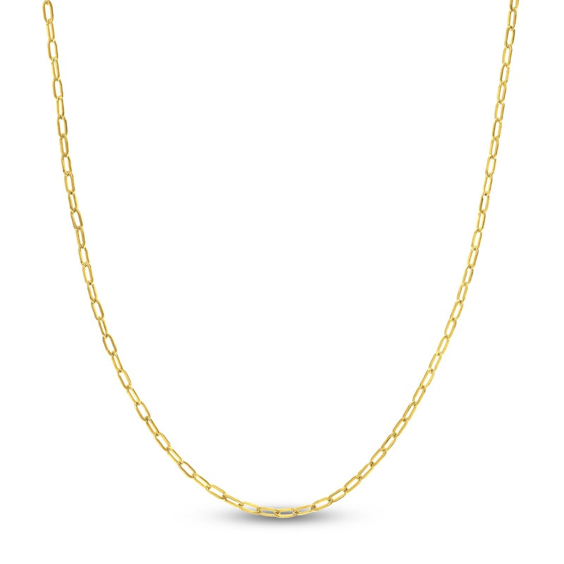 Solid Paperclip Chain Necklace 14K Gold 18" 2.5mm