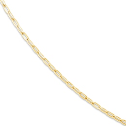 Solid Paperclip Chain Necklace 14K Yellow Gold 20&quot; 2.5mm