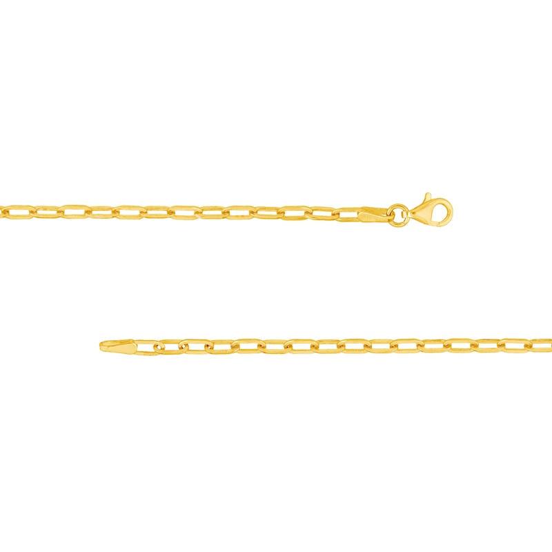 Solid Paperclip Chain Necklace 14K Yellow Gold 20" 2.5mm