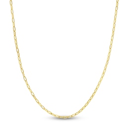 Solid Paperclip Chain Necklace 14K Yellow Gold 24&quot; 2.5mm