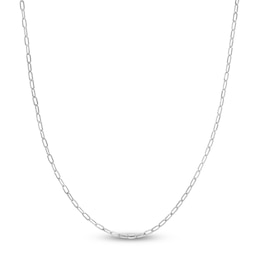 Solid Paperclip Chain Necklace 14K White Gold 18&quot; 2.5mm