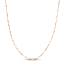 Solid Paperclip Chain Necklace 14K Rose Gold 18&quot; 2.5mm