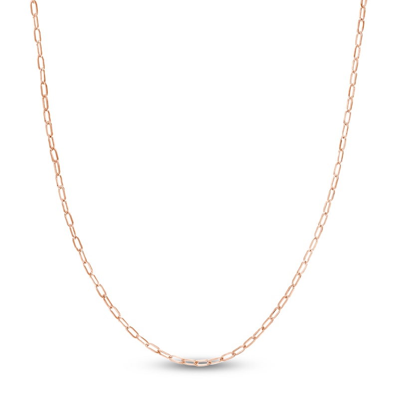 Solid Paperclip Chain Necklace 14K Rose Gold 18" 2.5mm