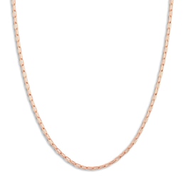 Solid Paperclip Chain Necklace 14K Rose Gold 24&quot; 2.5mm