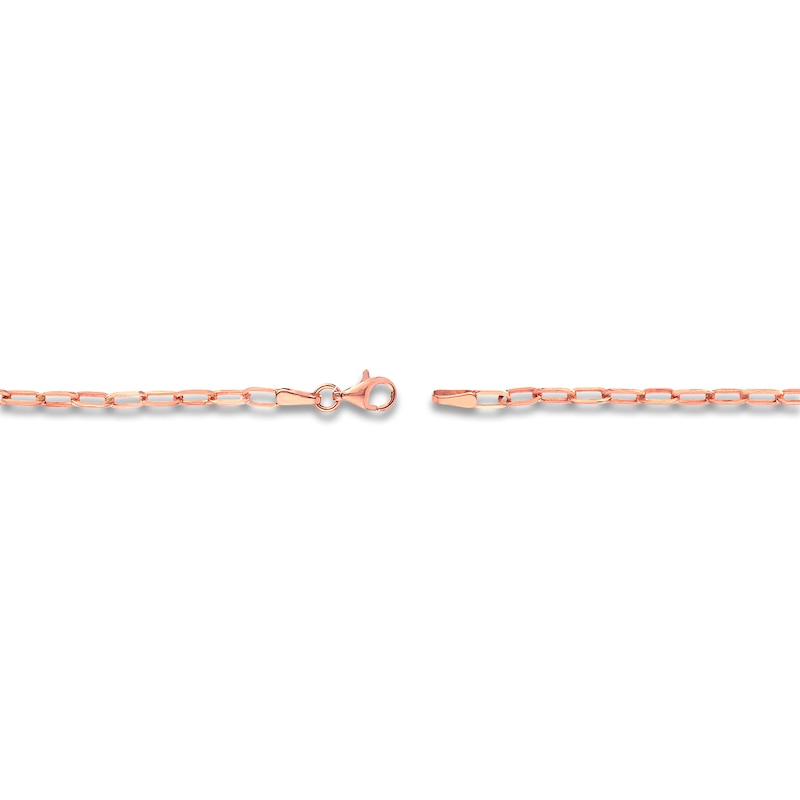 Solid Paperclip Chain Necklace 14K Rose Gold 24" 2.5mm