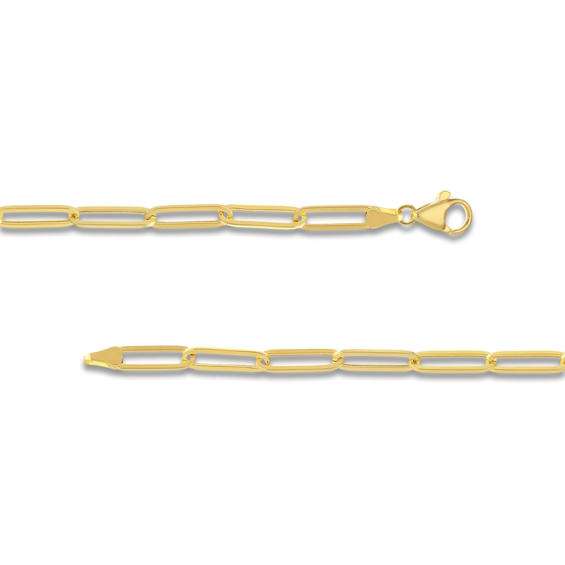 Main Image 3 of Hollow Paper Clip Chain Necklace 14K Yellow Gold 24&quot; 5mm