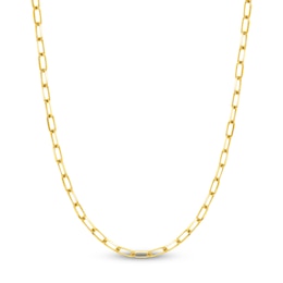 Solid Paperclip Chain Necklace 14K Yellow Gold 18&quot; 5.25mm