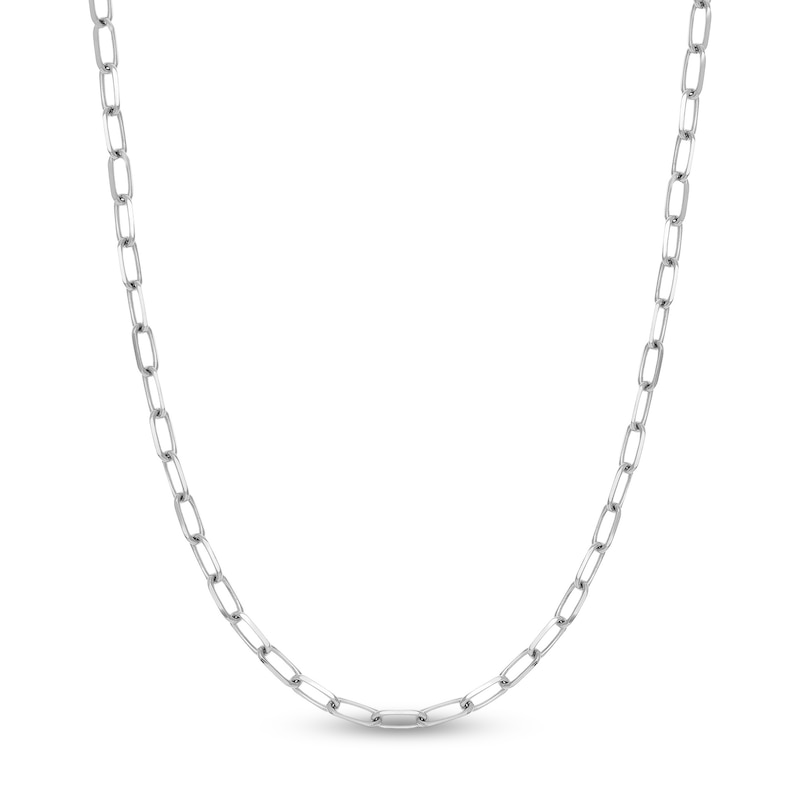 14K Gold Large Paper Clip Chain Necklace 14K White Gold / 18'' +$70.00