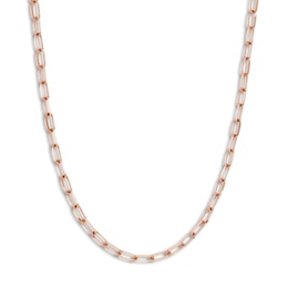 Solid Paperclip Chain Necklace 14K Rose Gold 18&quot; 5.25mm