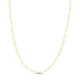 Solid Paperclip Chain Necklace 14K Yellow Gold 16&quot; 3.4mm